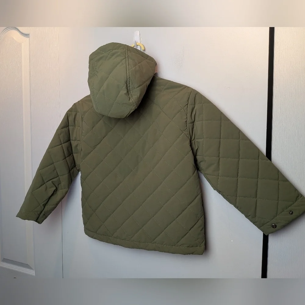 ZARA Kaki Green Girl Kid Mid Season Coat Size 8-9 3 Pockets Fall Or Spring - Picture 6 of 9